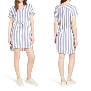 Rails Wren Seattle Linen Blend Striped Lined Short Sleeved Dress Women’s Size  S